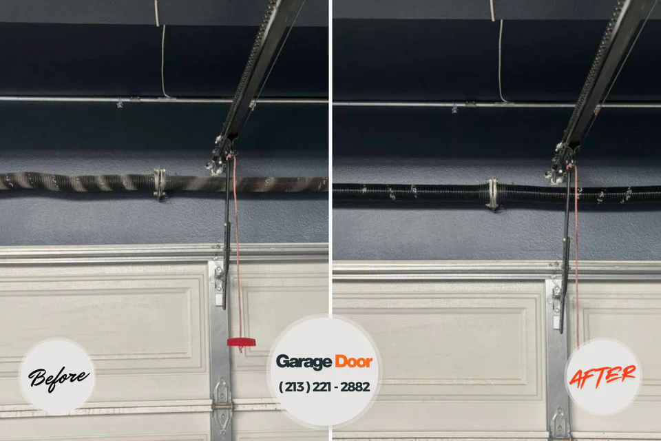Before and after: garage door repair Sharon, PA